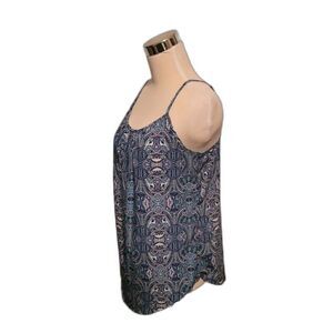 Time and Tru Blue Green Paisley Spaghetti Strap Top | Size S